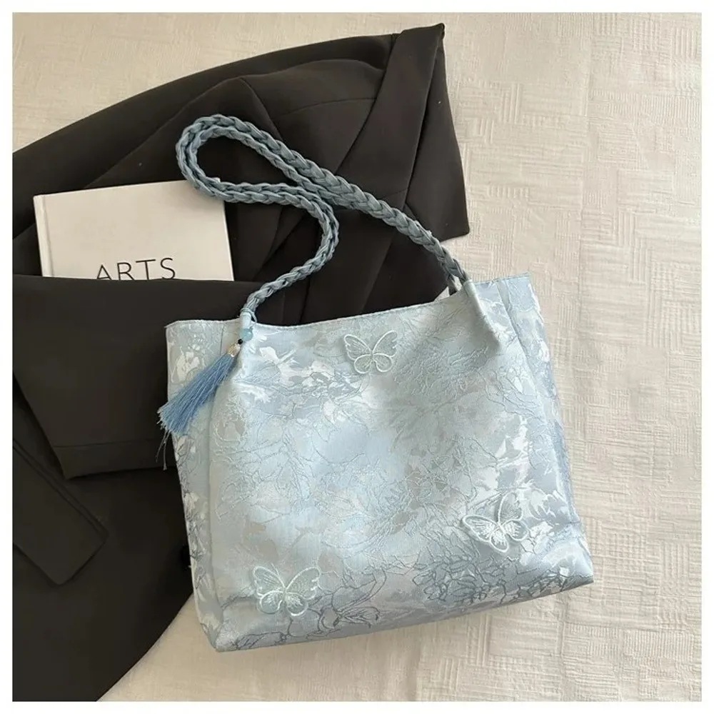 Texturierte Freizeittasche im Neuen Chinesischen Stil, Antike Schultertasche mit Großer Kapazität, Hanfu-Elemente, Vielseitige Arbeitstasche, Aufbewahrungstasche, Geschenk – Detail 12