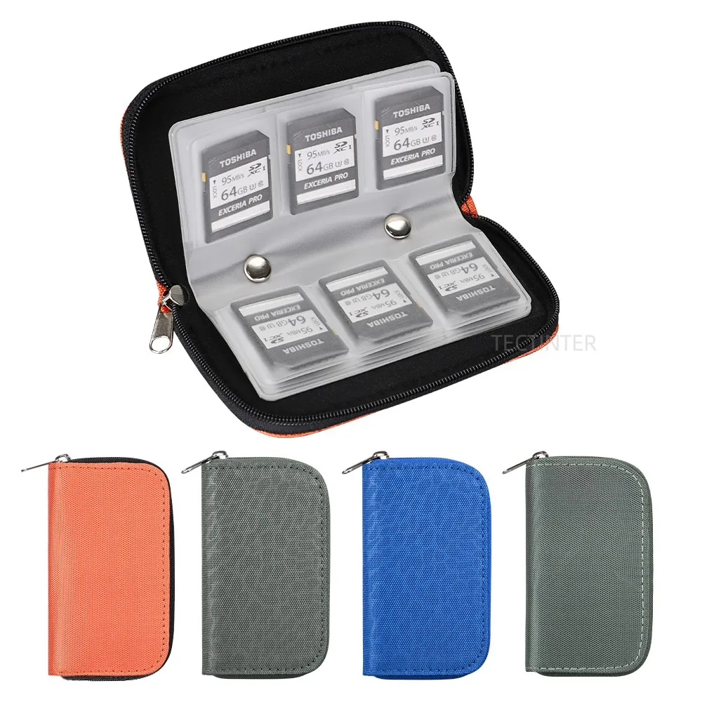 Hilai 22 ranuras tarjeta de memoria SD tarjeta de almacenamiento bolsa de transporte soporte cartera bolsa 