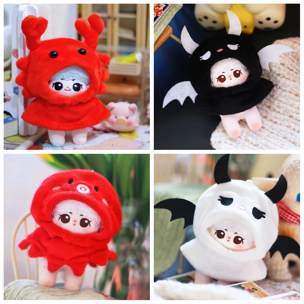 

10CM Doll Clothes Cute Tops Cloak Cartoon Plush Coat Outfits For Ob11 Dolls Accessories Handmade Cotton Clothing Toys