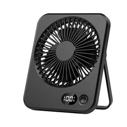 Compact Rechargeable Fan with Adjustable Speeds and Versatile Mounting Options (Black)