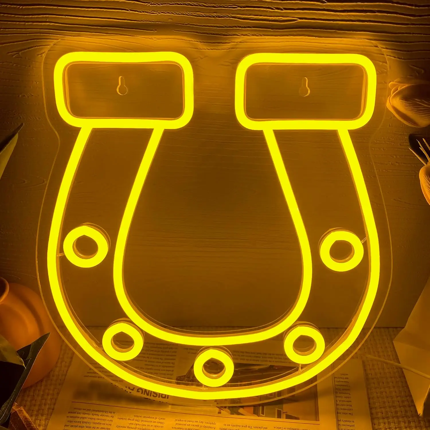Horseshoe Neon Sign for Wall Decor Lucky Horseshoe Led Neon Light Signs ...