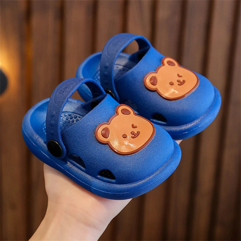 children's shoes for sale Cartoon Bear Walking Shoes Kids Boy Girl Summer Breathable Sandals Fashion Garden Clogs Toddler Outdoor Slippers for Playing leather girl in boots