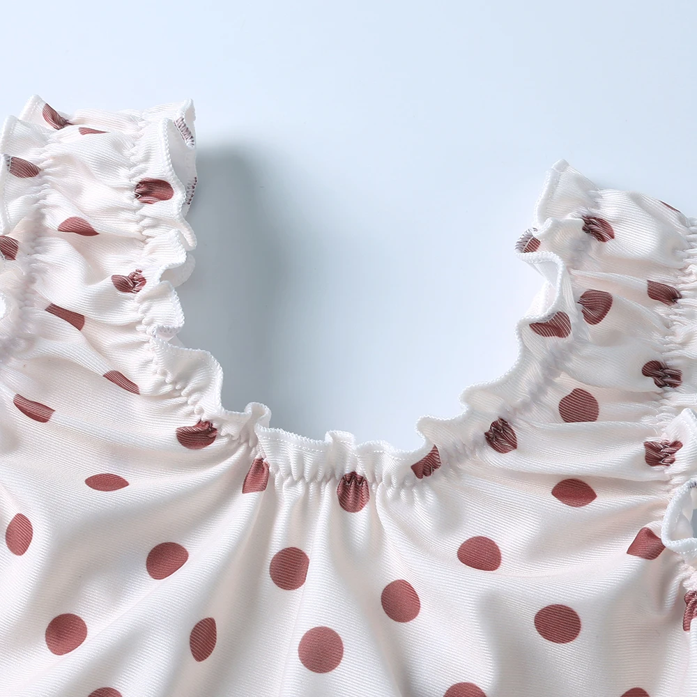1-7Y Sommer Kinder Mädchen Badeanzüge + Hut Kleidung Kleinkind Mädchen Bademode Nette Print Baby Bikini Split Badeanzug Urlaub Schwimmen – Detail 8