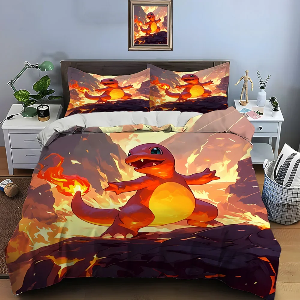 10 Sizes Pokémon Charizard Print Bedding Set Pieces Setting Bed