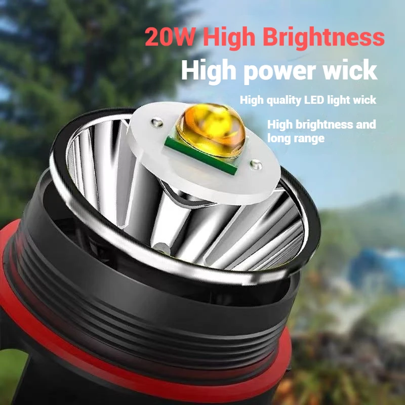 Portable Rechargeable Spotlight High Power Led emergency Camp Flashlights ABS Waterproof Torch Work Light Outdoor Searchlight