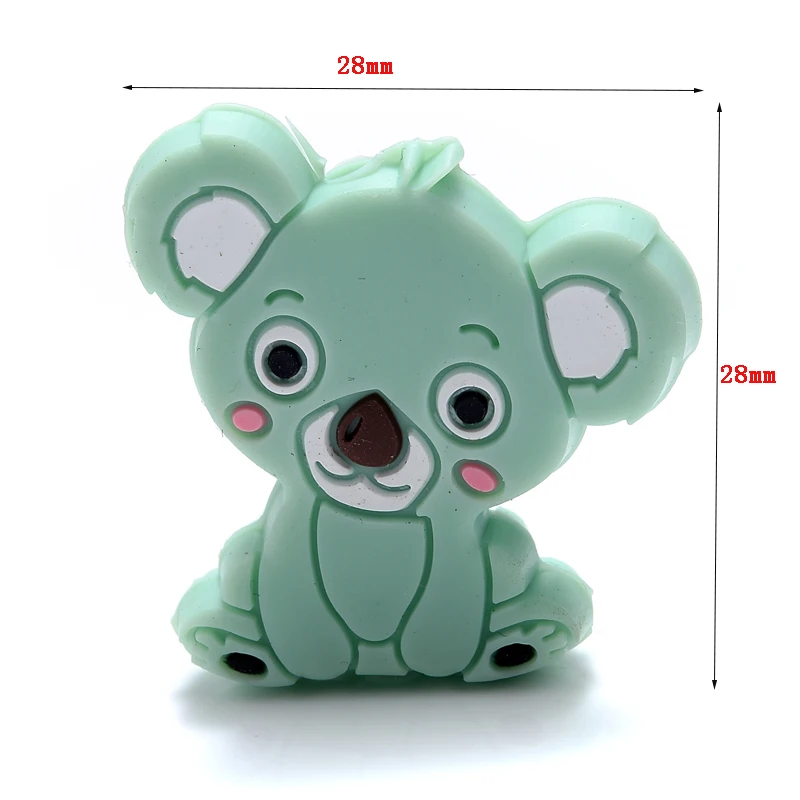 10Pcs/Lot Safe Silicone Beads Charm Cartoon Koala Shape Food Grade Safe Silicone Toys Tiny Rod For Necklace Accessories BPA Free