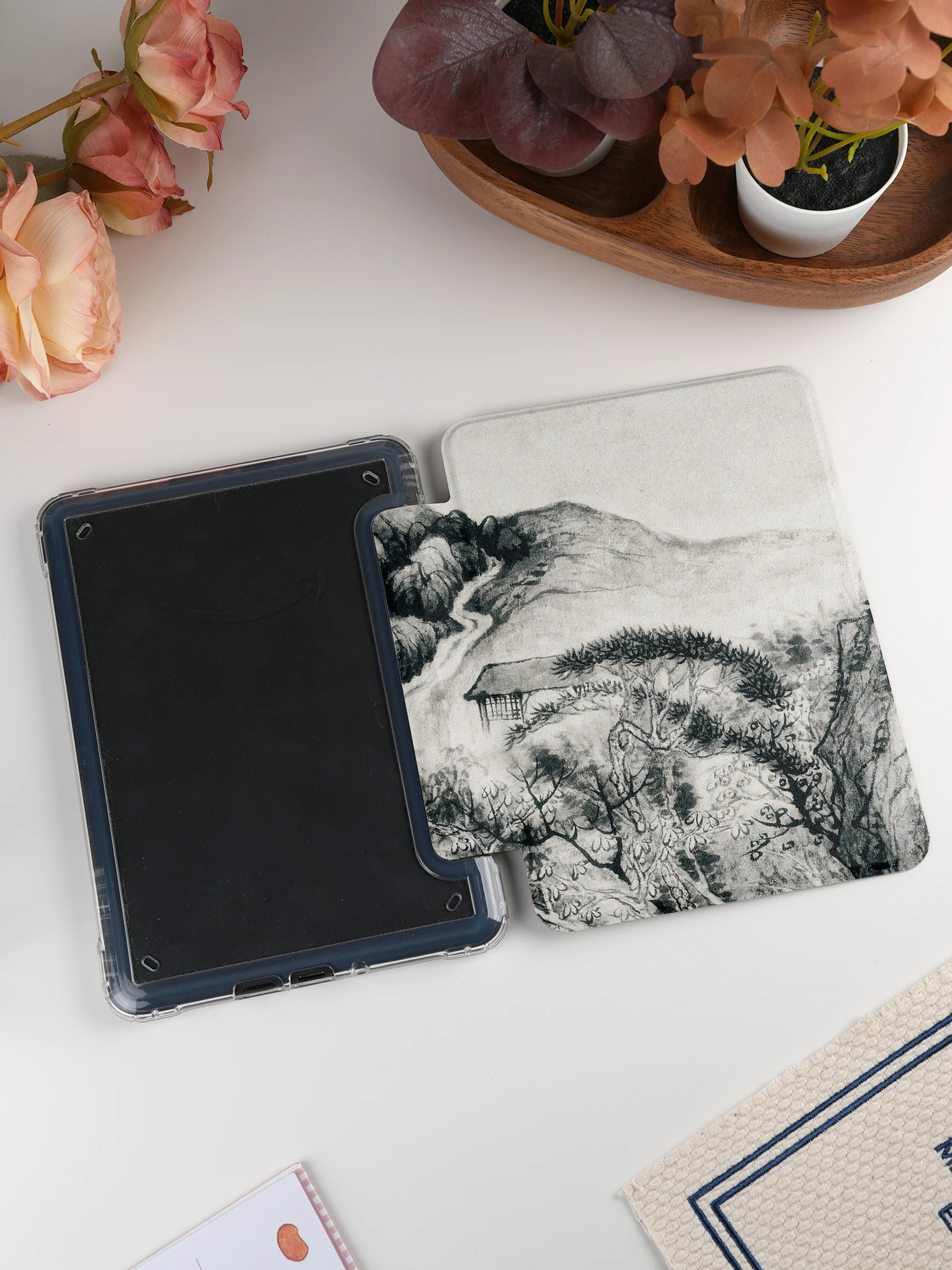 Twosheep-Hülle für Kindle 11. Generation, Colosoft Paperwhite 12. 11. 10. 7. Generation, magnetisch abnehmbar, transparente Rückseite, Auto-Sleep-Funktion, chinesischer Stil – Detail 8