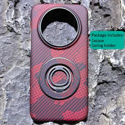 Magsafe Magnetic Carbon Fiber Aramid Case - Premium Fabric Design for Mate 70 Air (Camo Red)