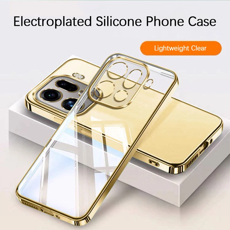 Luxury Transparent Silicone Shockproof Back Cover - Original Plating Thin Soft Phone Case
