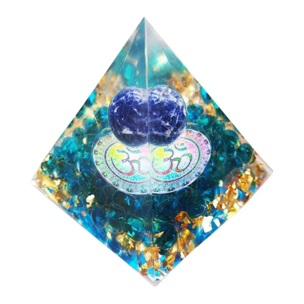 Orgonite Pyramid Resin Healing Crystals Decorative Reiki Chakra Meditation Tool Multi-purpose for Room Decorations
