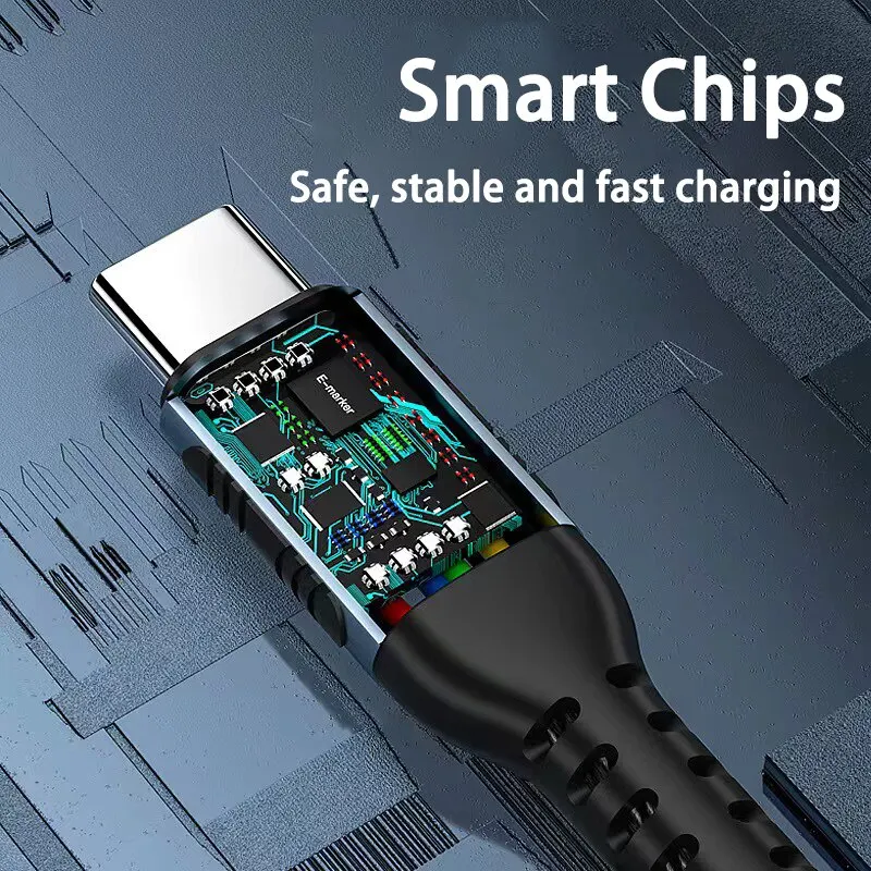 100W 6A Fast Charging Type C To Type C Cable for Samsung Xiaomi Redmi Charger USB Cable for MacBook Pro iPad Pro Data