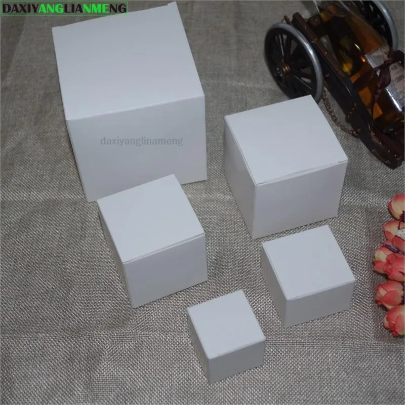 긴 Hight14-33cm 흰색 카드 사각형 직사각형 접이식 상자, Elec 제품, DIY 종이 포장 상자, 6x6, 7x7, 8, 9, 10, 25 개/로트