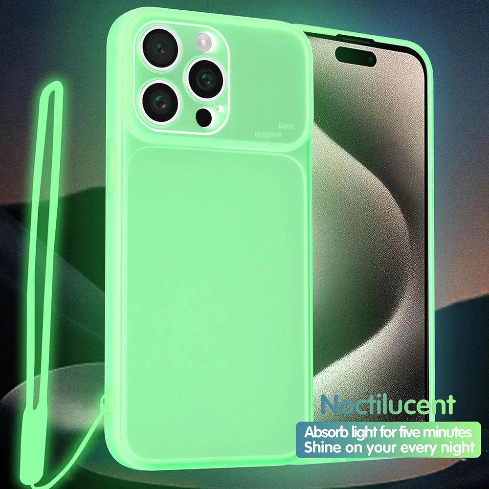 Luxury Night Green Transparent Luminous Phone Case - Clear Back Cover