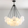 Nordic Frosted Glass Ball Chandelier for Dining Living Room Decoration Gold Black Bubble LED Pendant Lights Hanging Lamp 1