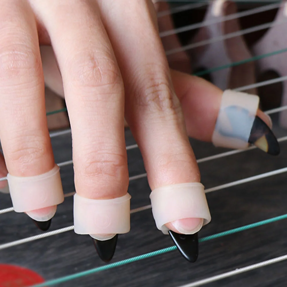 

Nail Supplies Guzheng Set Practice Covers Pick Learning Playing Protectors Silicone Child