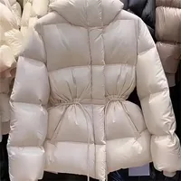 Veste rembourrée en coton pour femme, manteau en duvet, Parkas à capuche, cordon de serrage, taille épaisse et chaude, à la mode, automne hiver 1