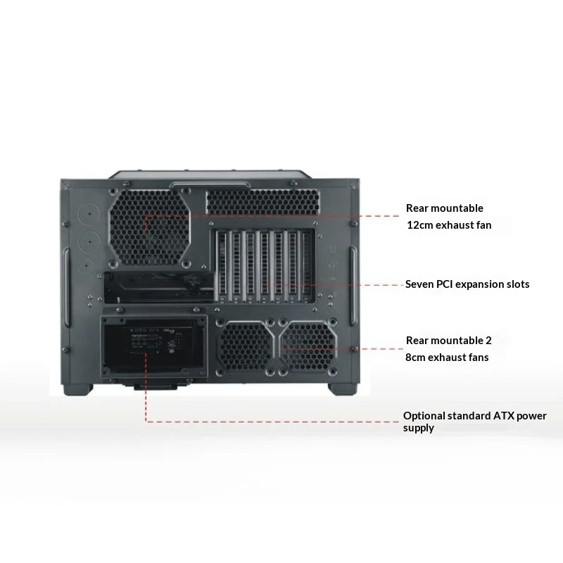 수평형 ATX 컴퓨터 케이스 HAF XB EVO, 334mm GPU 및 180mm CPU 쿨러 지원, 게이밍 PC용 2x120mm 팬 포함