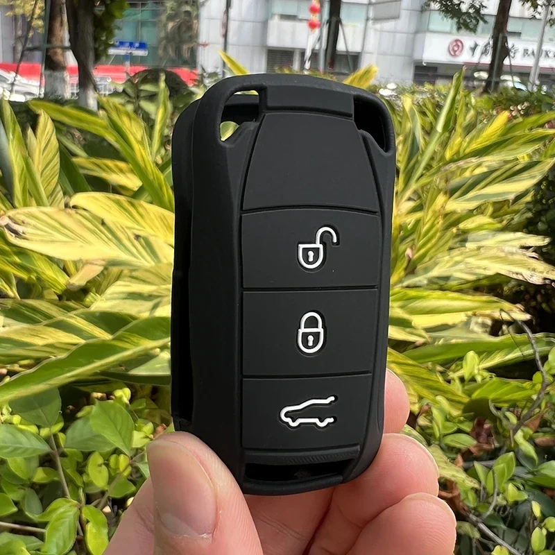 Per Porsche Cayenne Gts Panamera Carrera Gt3 3 Pulsanti Flip Remote Silicone Car Key Cover Protector Accessori Custodia Portachiavi