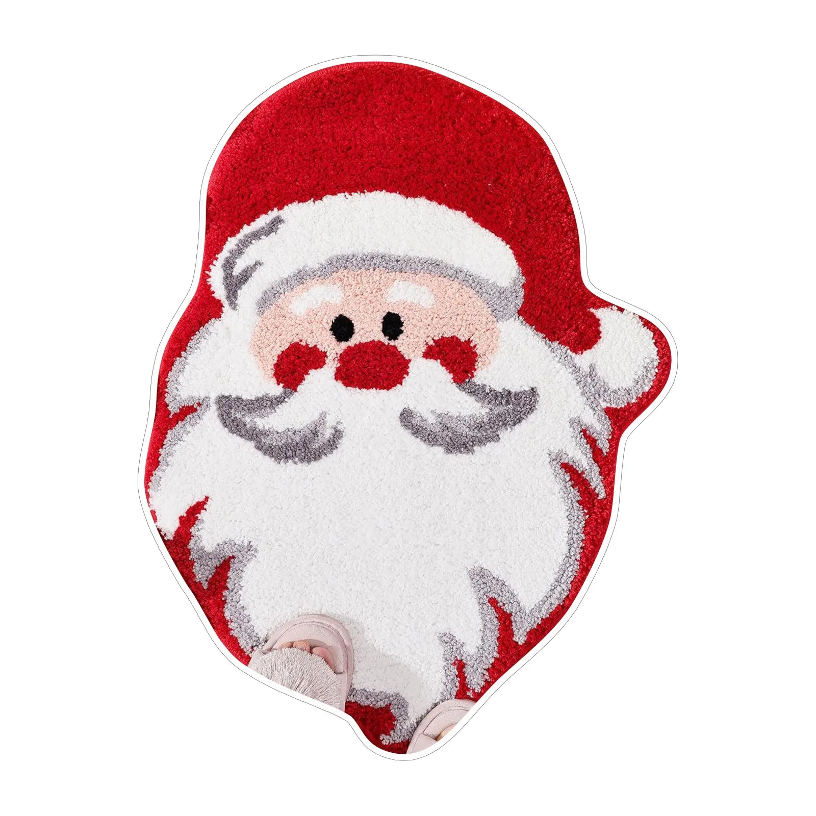 40x60cm Christmas Themed Cartoon Bathroom Mats Cute Xmas Tree Claus Anti-Slip Floor Rugs Shower Room Doormat Machine Washable