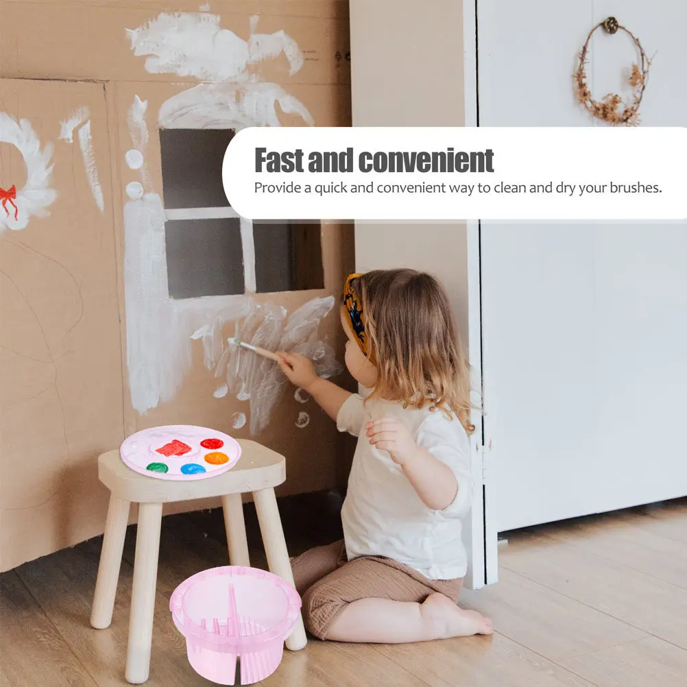 2Pcs 견고한 경량 브러시 세척 용기 페인팅 브러시 클리너 아트 클래스 오일 페인트 워시 배럴 다기능