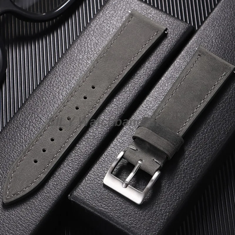 Vintage Retro Calfskin Leather Quick Release Watch Band - Universal