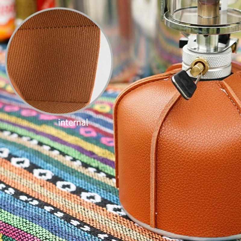 Gas Tanks Protective Cover PU Leather Gas Canister Protector Cylinder Storage Bag Outdoor Camping Storage Cover gas can cover