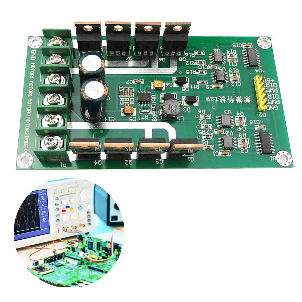 10A DC 듀얼 모터 드라이브 보드 피크 30A H-브리지 MOSFET DC 모터 드라이버 보드 3V-36V 브레이크 기능 포함