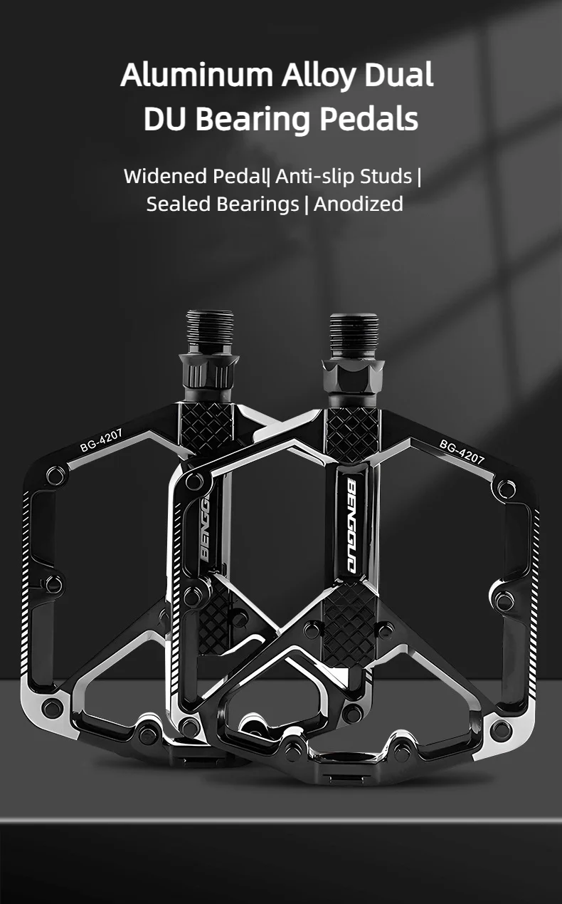 Description Picture 2 of itemAluminum Alloy Bicycle Pedals Dual DU Bearing Bike Pedals Ultralight Bicycle Footboards For MTB Mountain Bike