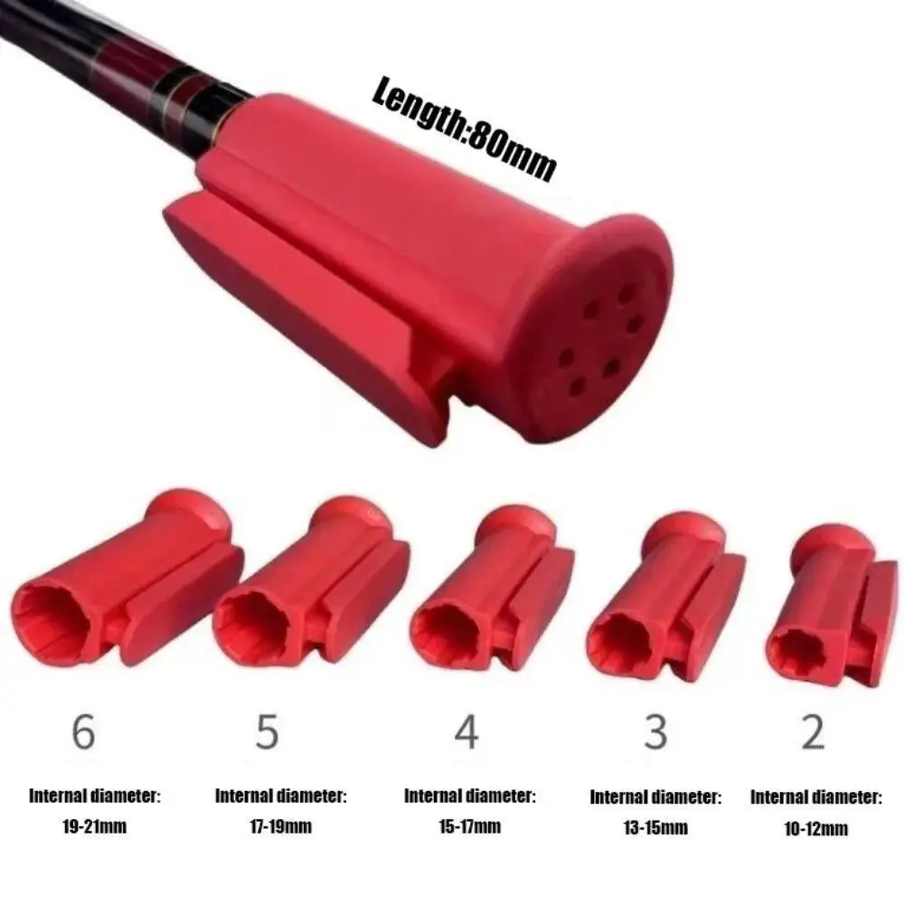 Wire Winder Fishing Rod Plug Silicone Fishing Line Winder Red High Elasticity Rod Head Cover Tackle Accessories