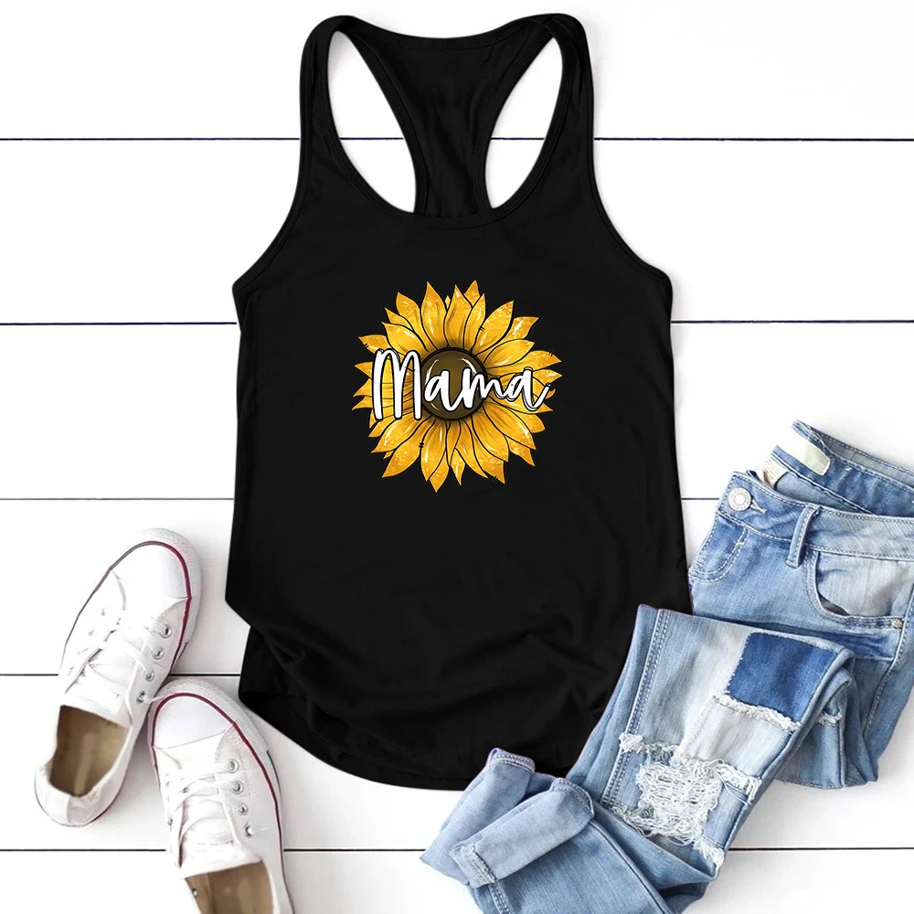 

Seeyoushy Mama Flower Print Summer Casual Fashion Women's Sleeveless T-shirt 90s Vintage Harajuku Top Fun Printed Women Tank Top