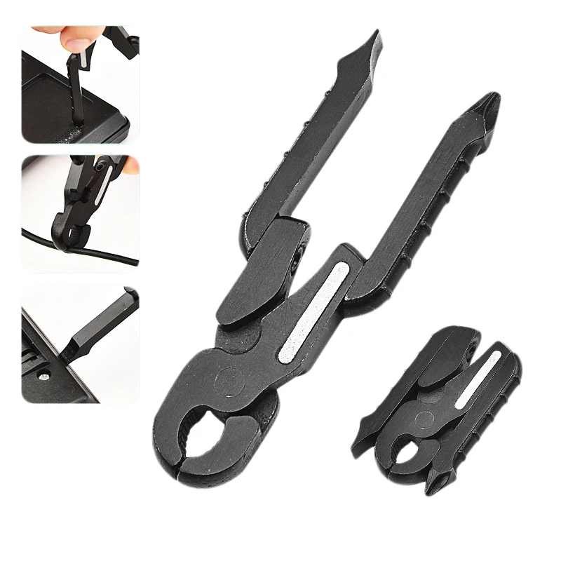 

Stainless Steel Pliers Outdoor Portable Multitool Pliers Screwdriver Multifunctional Tools Mini Purpose Pliers 5 In 1