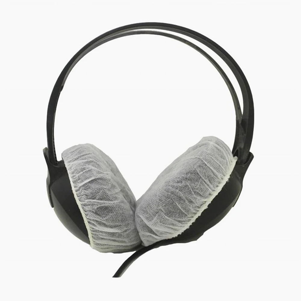 

100 Pieces Headphone Ear Covers Disposable Earphone Overs Sanitary Non-Woven Stretch Earpad Covers Earcup Covers 11cm