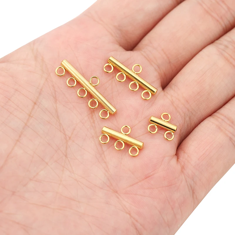 10pcs 스테인레스 스틸 레이어 목걸이 팔찌 걸쇠 Bails 5 루프 드롭 귀걸이 체인 커넥터 DIY 쥬얼리 결과 용품