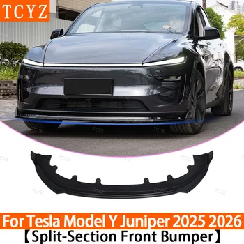 Kit Spoiler Anteriore e Pala 3-in-1 per Tesla Model Y Juniper 2025 2026, Splitter Aerodinamico in ABS, Kit Carrozzeria Sportivo Nero Lucido, Montaggio a Bullone