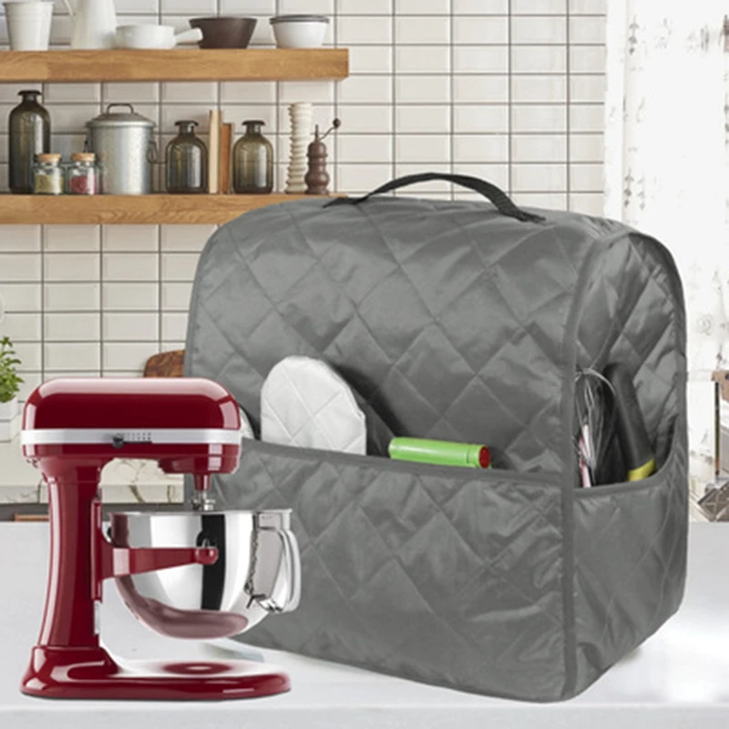 Kitchen Aid Mixer Cover,Kitchen Aid Mixer Accessories with Pockets,Stand  Mixer Quilted Dust Cover Compatible with KitchenAid 4.5-5 & 5-8 Quart.Stand