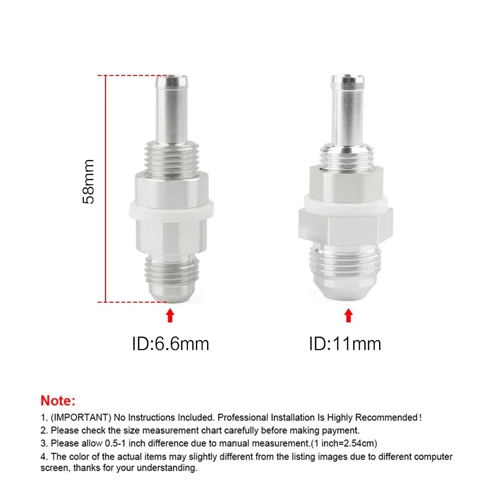 Werlucky AN Fitting Reducer Adapter - 8 AN Female To 10 AN Male, Black Anodized 6061-T6 Aluminum, 90-Day Warranty