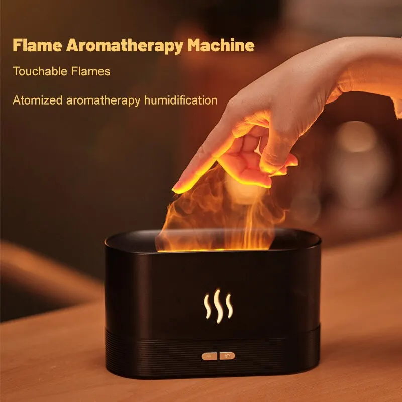 Humidificateur d'air à ultrasons avec éclairage LED, machine à parfum à flamme colorée, simulation de parfum