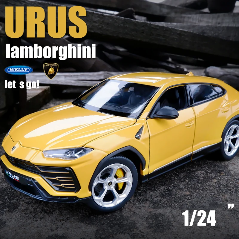 Welly 1:24 Lamborghini Bison Urus Car Alloy Sports Car Model Diecast Tail Car Wheels Toys For Children