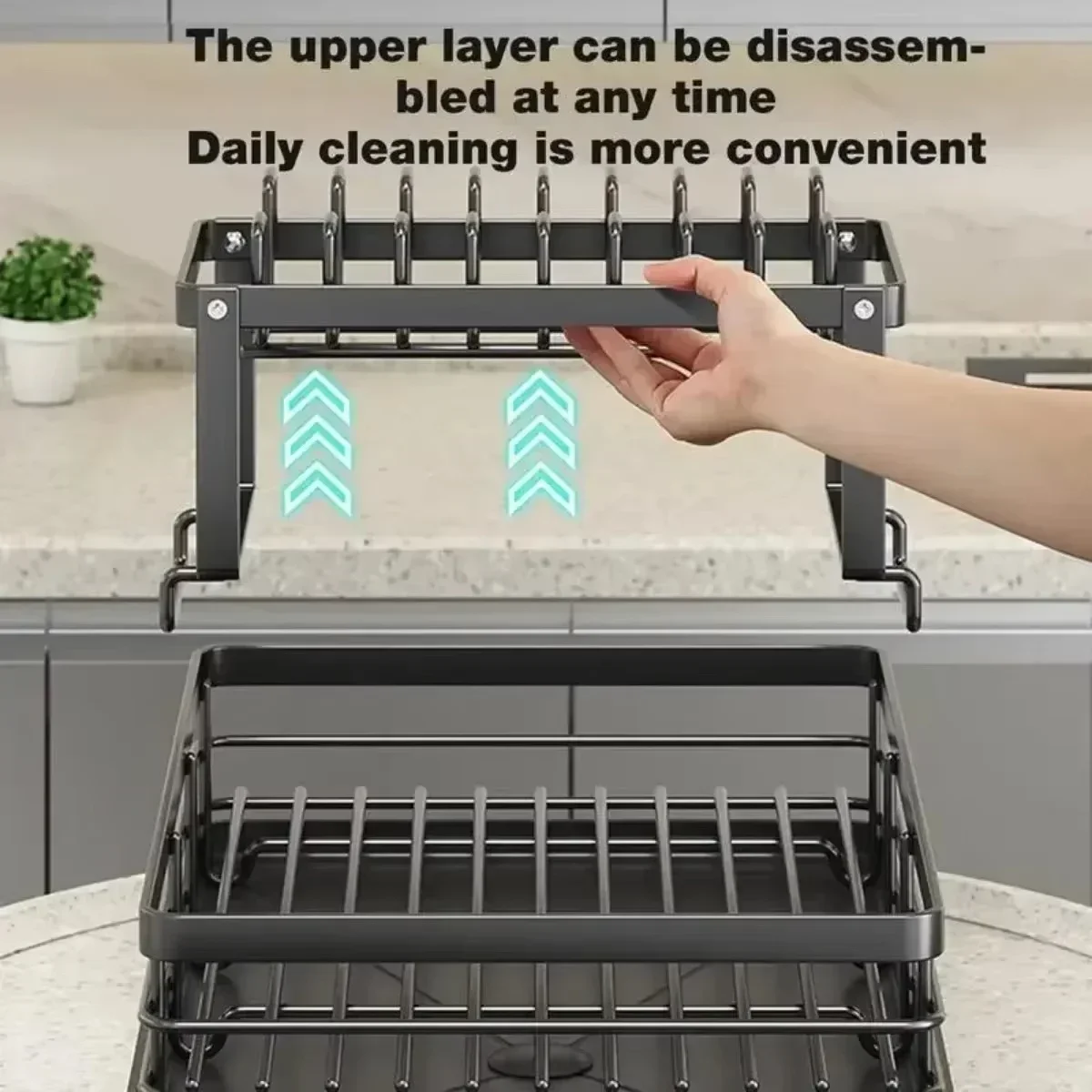 Kitchen Storage Rack Dish Drying Rack Adjustable Stainless Steel For Kitchen