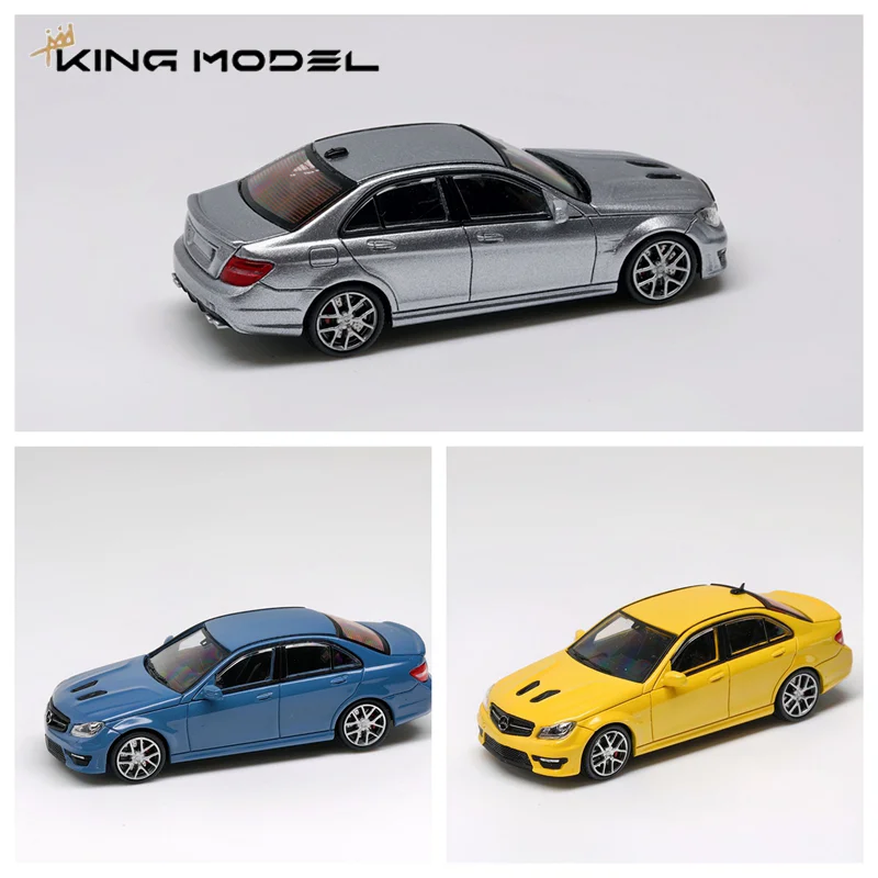 Modèle Réduit Mercedes C63 AMG W204 Argenté - Échelle 1:64 King Models, Miniature Neuve