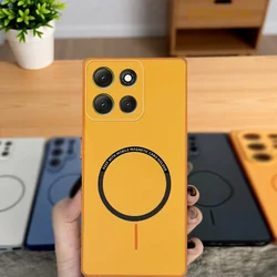 Enhanced Shockproof Magnetic Silicone Back Cover for Motorola Moto G86 Power (XCK orange)