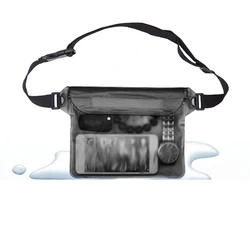 Three-Layer Waterproof Transparent Dry Bag - PVC (Black)