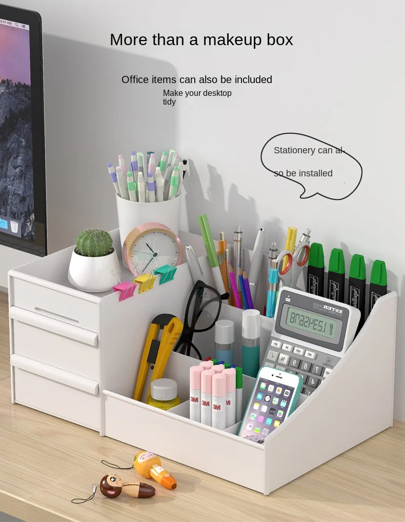 Ouxin drawer style makeup box, dormitory organizer, storage rack, skincare products, dressing table, desktop storage box 4