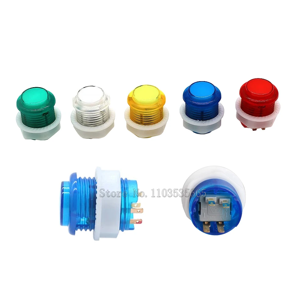 50PCS-Original-BaoLian-24mm-5V-12V-LED-Illuminated-Light-Round-Clear ...