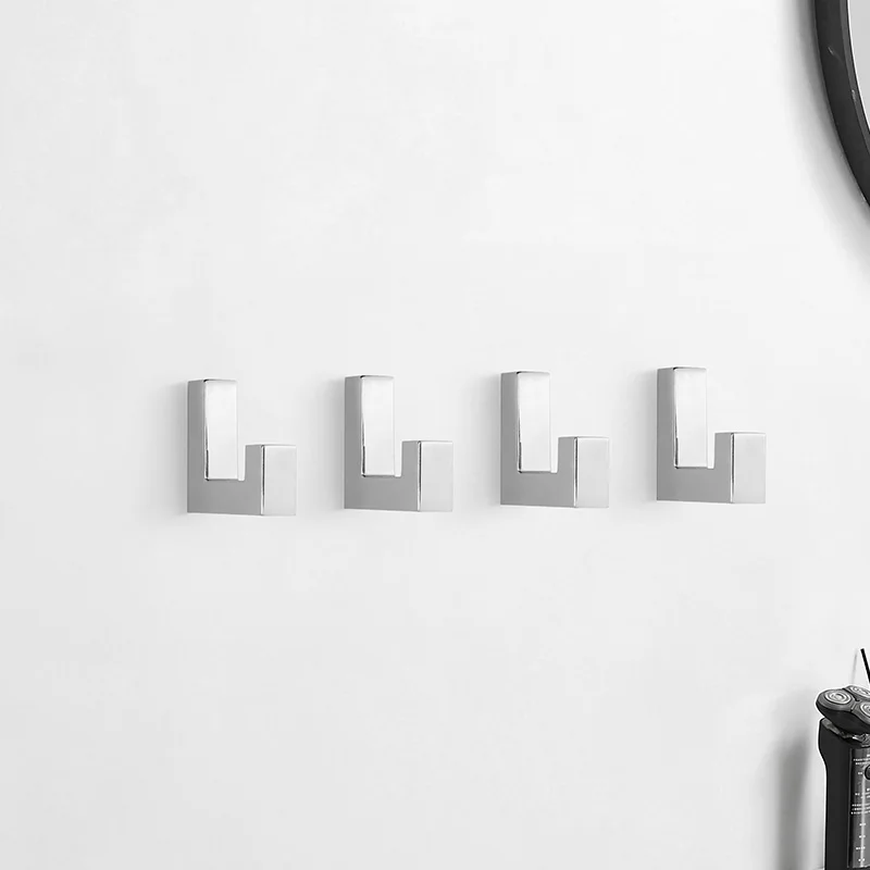 Silver Bright Chrome Coat Hook Wall Hooks for Entryway Kitchen Wall Mounted Towel Clothes Hook Bathroom Accessories coat hook