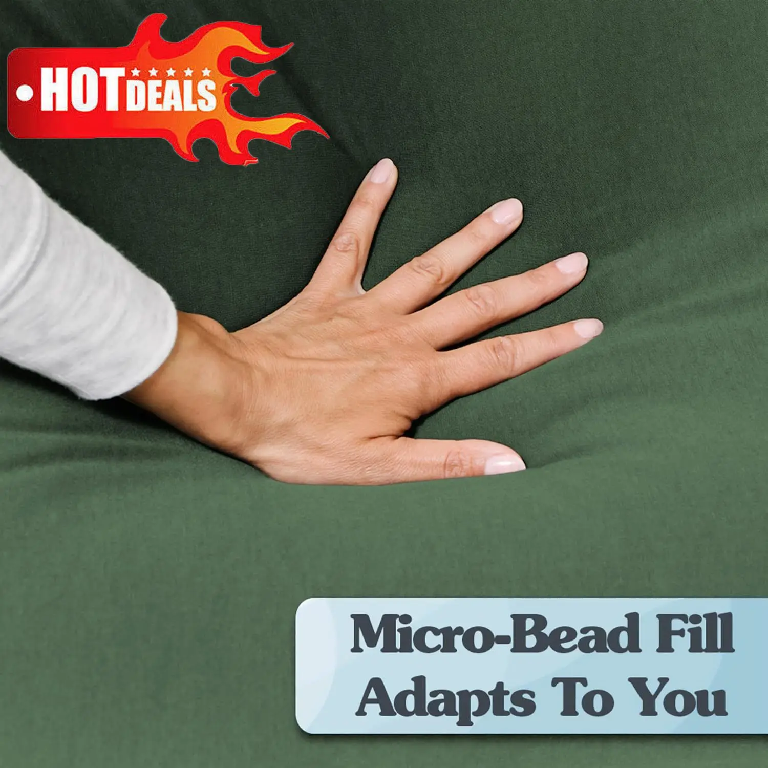 Short Bean Bag Lounger Chair  Comfy, Sensory Lounge Beanbag Loveseat, Washable Cover, Fern