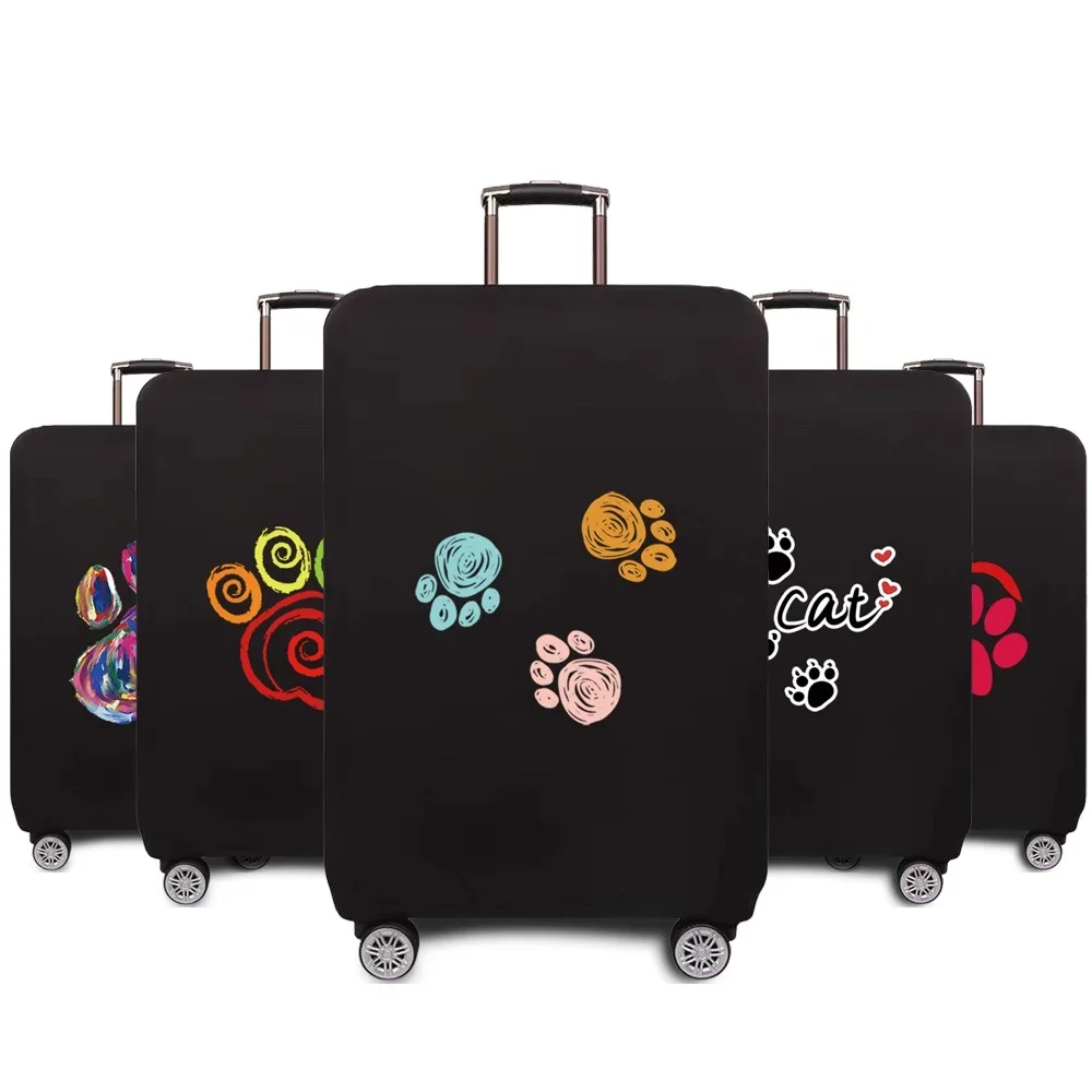 Travel Accessories Luggage Case Suitcase Dust Protective Cover 18-28 Inch Footprints Pattern Series Trolley Case Elastic Cover