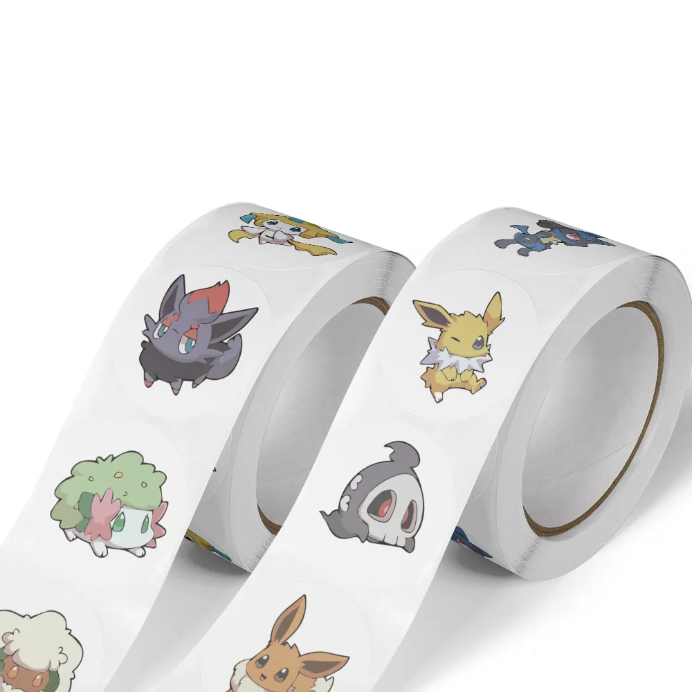 500 stücke Rolle Cartoon Pokemones Aufkleber Kawaii Anime Eevee Diy Pvc Laptop Aufkleber Dekoration Stiker Kinder Belohnung Spielzeug Mädchen Geschenk – Detail 8
