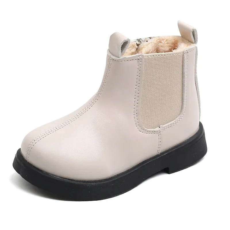 Girls Short Boots Chic 2025 Winter New Versatile Casual Boys Ankle Boots Non Slip Non-slip Children Warm Boots Fashion Round-toe