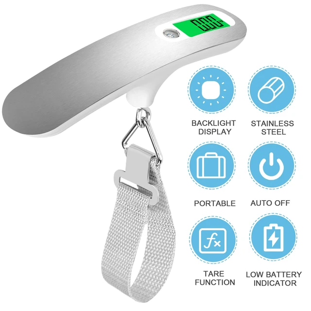 Luggage Scale High Precision Luggage Weight Scale Portable Suitcase Scale  Digital Handheld Electronic 110 Lb/ 50Kg Digital Hanging Scale for Travel